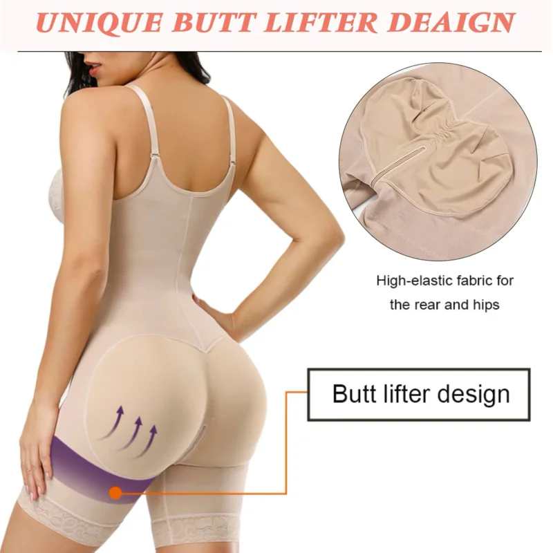 Colombian Fashes Detachable Straps Full Body Shaper Tummy Slimming Postpartum Stage 3 Girdle Push Up Butt Lifter Shapewear