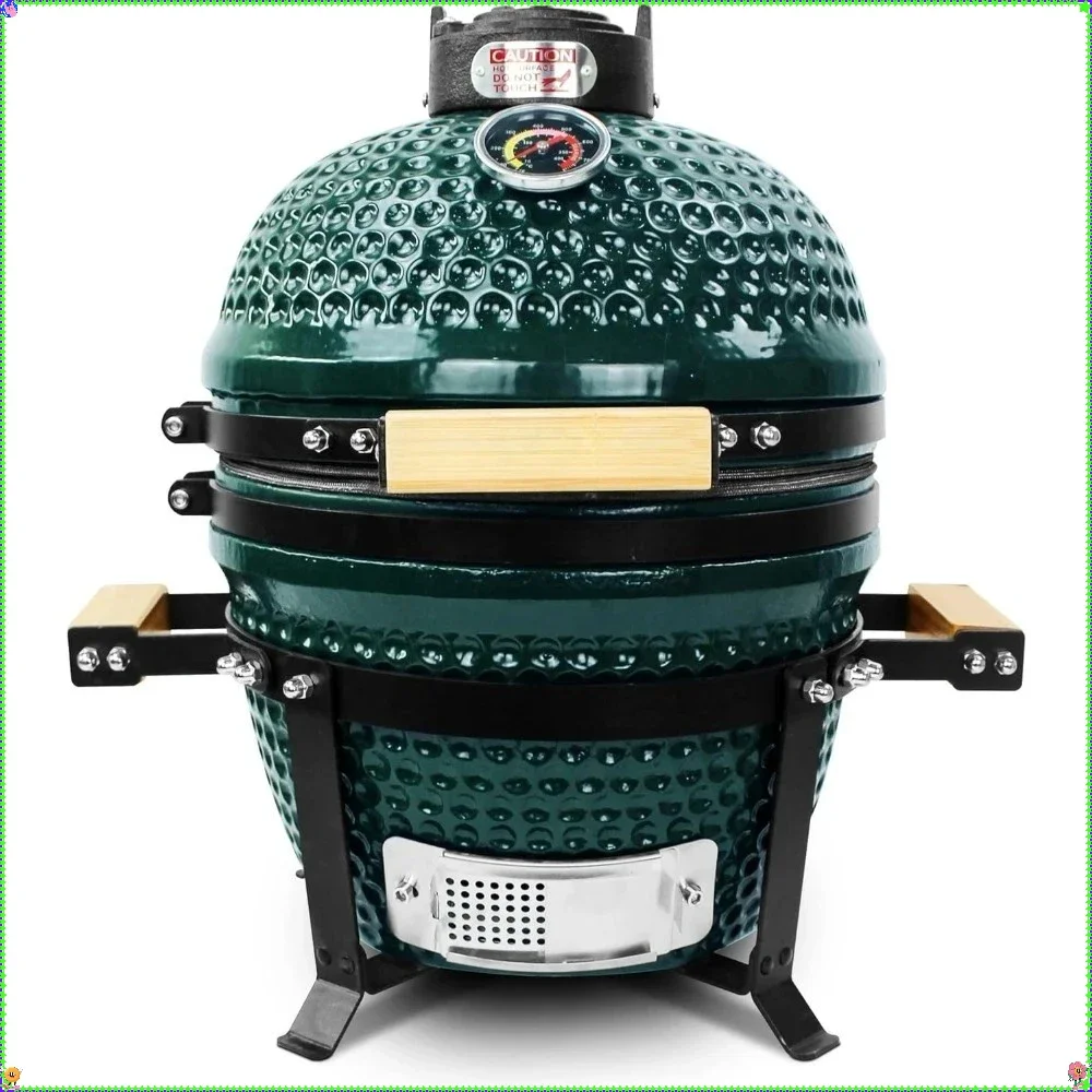 

Настольный угольный гриль для курильщика, керамический портативный барбекю для приготовления пищи на балконе, сада, патио