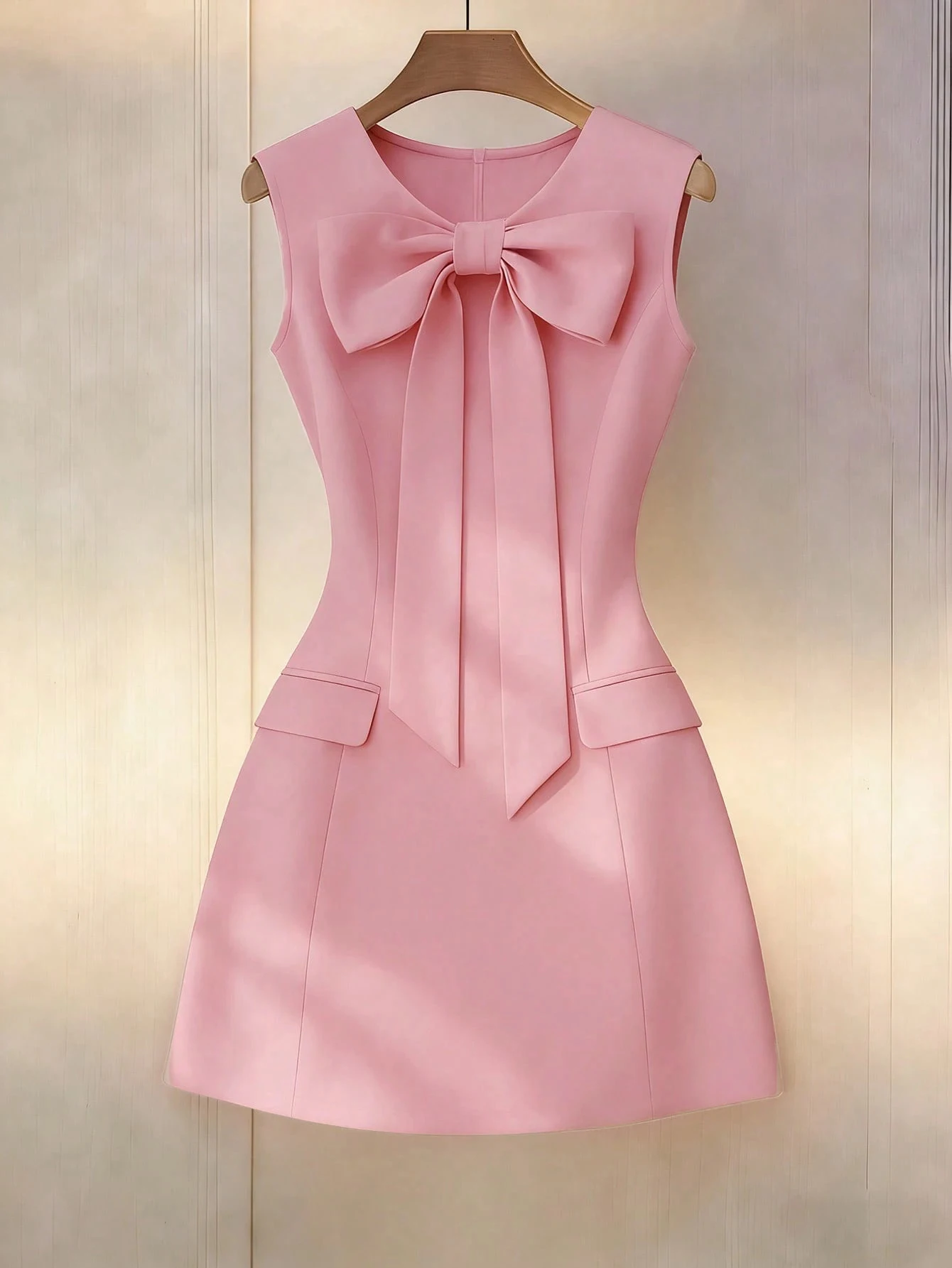 Elegant Lady's Dress with Simple Bow Design Sophisticated Minimalist Gown for Women