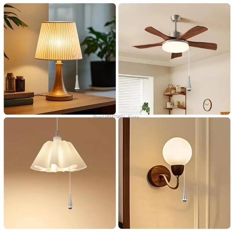 Металлический потолочный вентилятор, подвеска на веревке, регулируемые выключатели ламп, украшение для ванной комнаты, спальни,