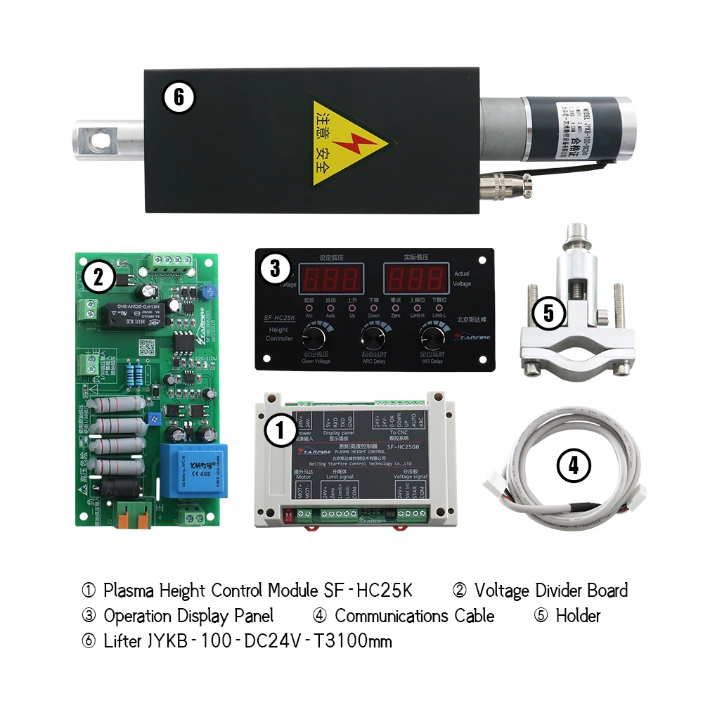 Brazil Shipped CNC THC Plasma Cutting Torch Height Controller THC Lifter JYKB-100-DC24V + SF-HC25K Plasma Controller