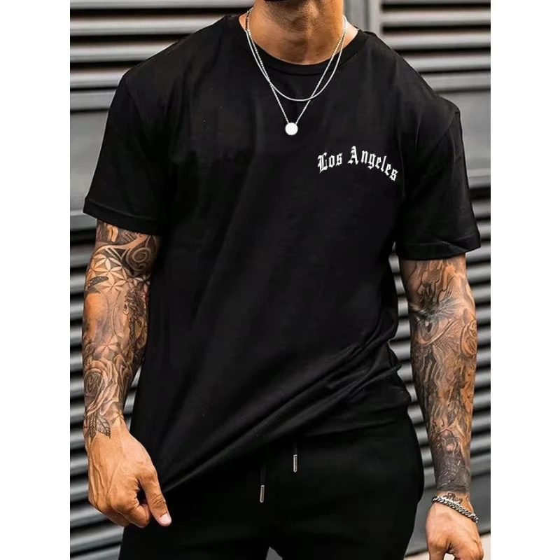 

Summer Letter Printed Men's T-shirt New Loose Casual Fashion Quick Dry Short Sleeved Tops O-neck Trendy Large Size Men Clothing
