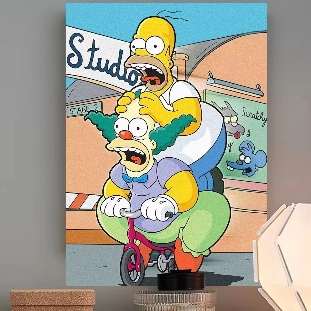 MINISO Disney Cartoon S-Simpsons Homer Poster Canvas Prints Painting Minions Wall Art Pictures Living Room Home Decoration