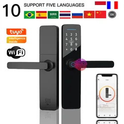 PHIPULO Biometric Smart Lock Tuya App Remote Unlocking Keyless Wifi Lock Electronic Smart Door Lock