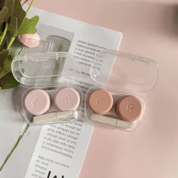 Contact Lenses Case Eyes Care Travel Kit Holder Container Lens Box Simple Candy Color Contact Lens Case Box for Women Girl