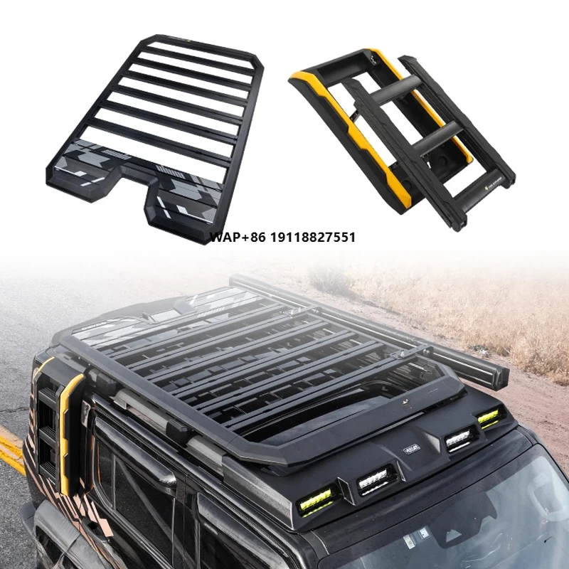 

Hot Selling 2-Pieces Explorer Set Telescopic Side Ladder Luggage Roof Rack for GWM Tank 300 Accessories