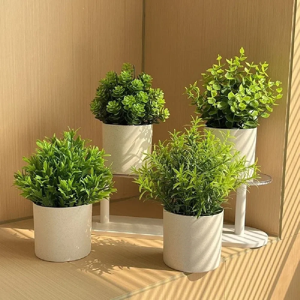 1PC Fake Potted Plants Artificial Bonsai Mini Green Tree Office Dining Table Restaurant Decoration Ornaments Home  Accessories