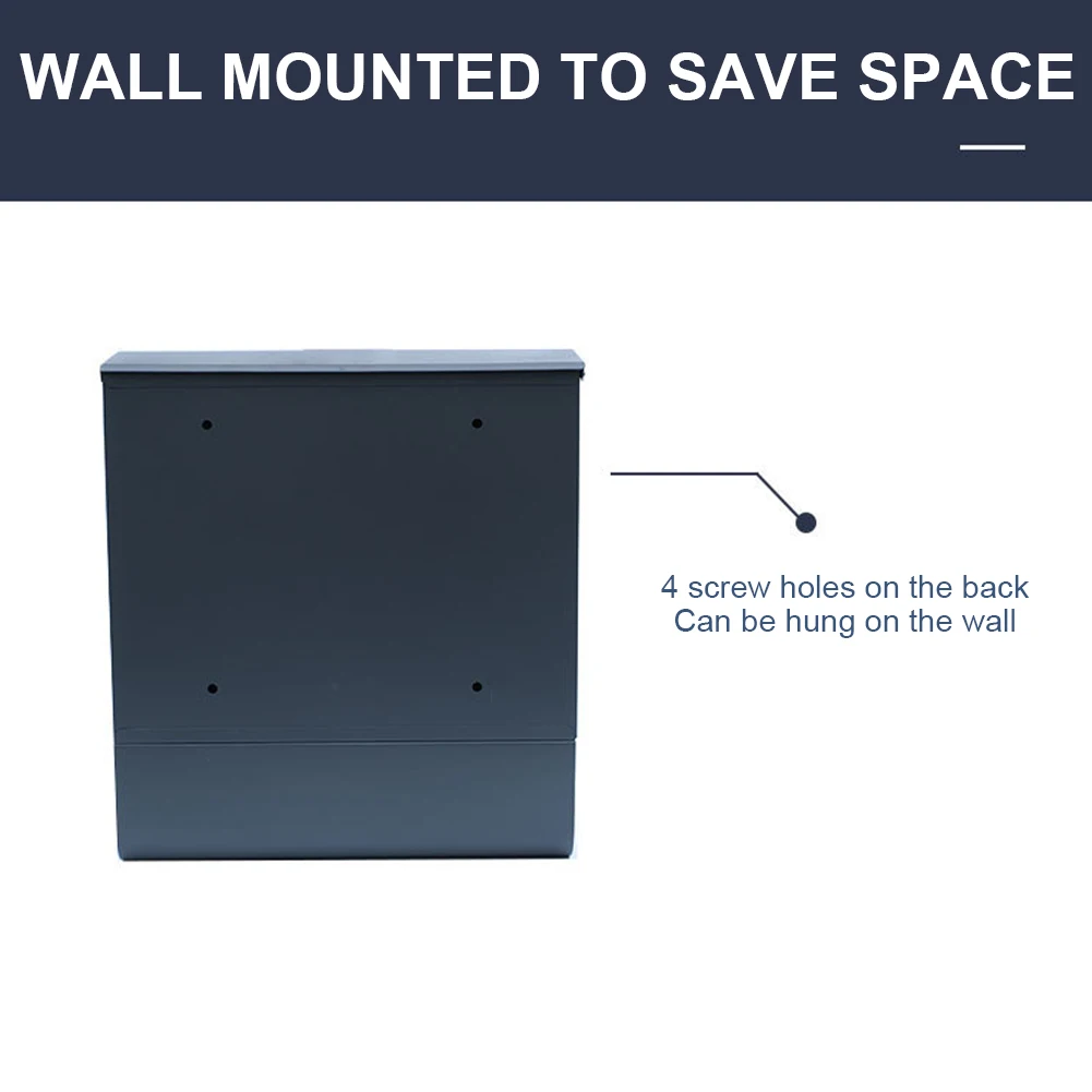 Cassetta postale per montaggio a parete con serratura a chiave sicura Cassetta postale con serratura Cassetta postale resistente di grande capacità per la decorazione della parete