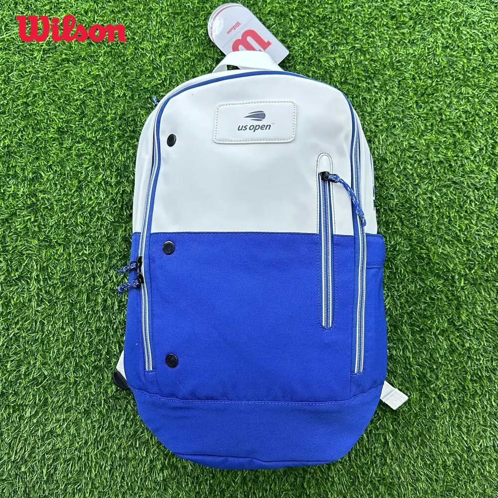 

Wilson US Open Super Tour 2-Pack Racquets Bag Team Белый Синий Легкий Рюкзак для ракеток Большая теннисная сумка с теплоизоляцией