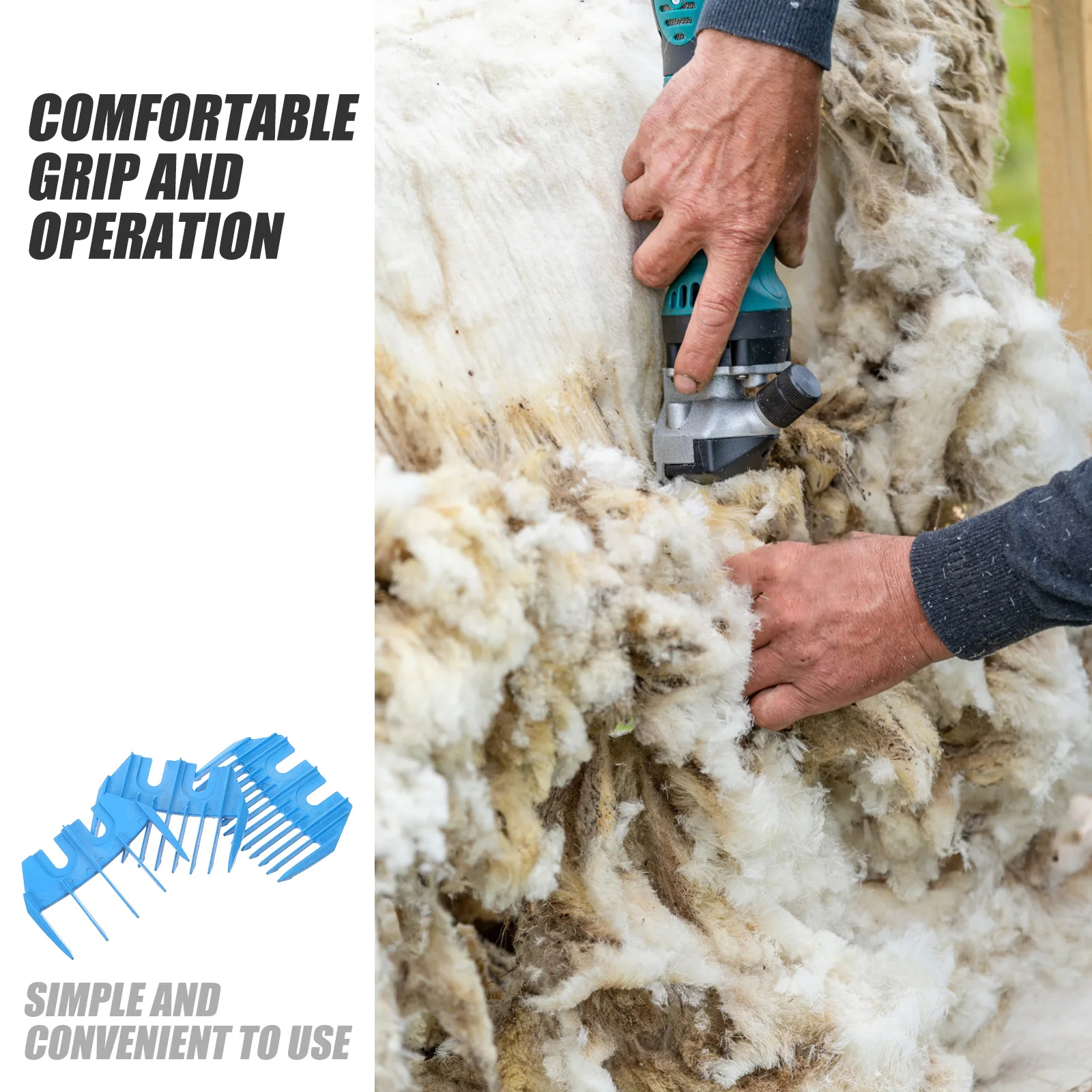 

3pcs Electric Hair Clipper Attachment For Sheep Grooming Plastic Trimmer Guide Precision Cutting Tool Safe Use