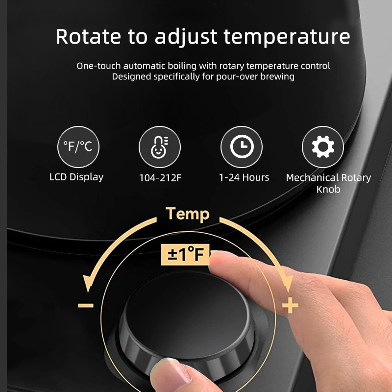 Bouilloire électrique 1000ML, Pot électrique à col de cygne, bouilloire électrique intelligente à température constante, bouilloire versée