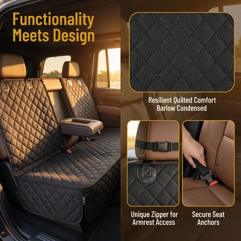 

Dog Car Seat Cover Pet Travel Carrier Mattress Waterproof Dog Car Seat Protector With Middle Seat Armrest For Dogs