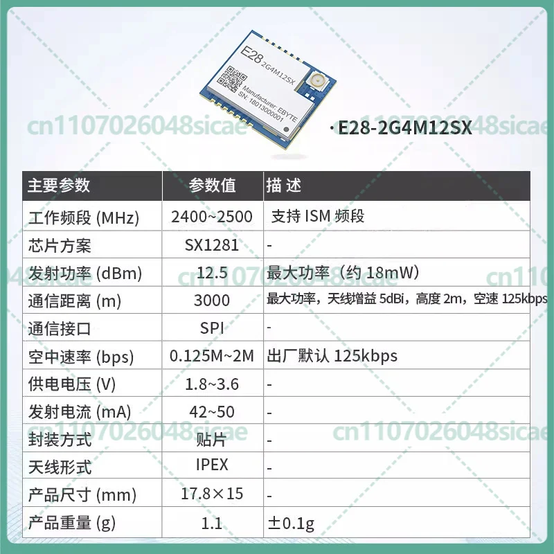 4pcs E28-2G4M12SX SX1281 2.4G Spread Spectrum Module, Long Range Wireless Serial Transceiver BLE High Speed Transmission