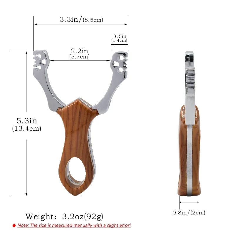 Cheap Wooden Handle Alloy Slingshot Fast Hunting Shooting Powerful Sling Two-color Multi-strand Rubber Band High Elasticity