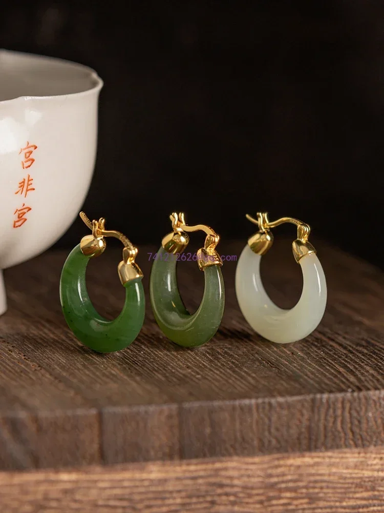 luxury high-end jade earrings for mother 