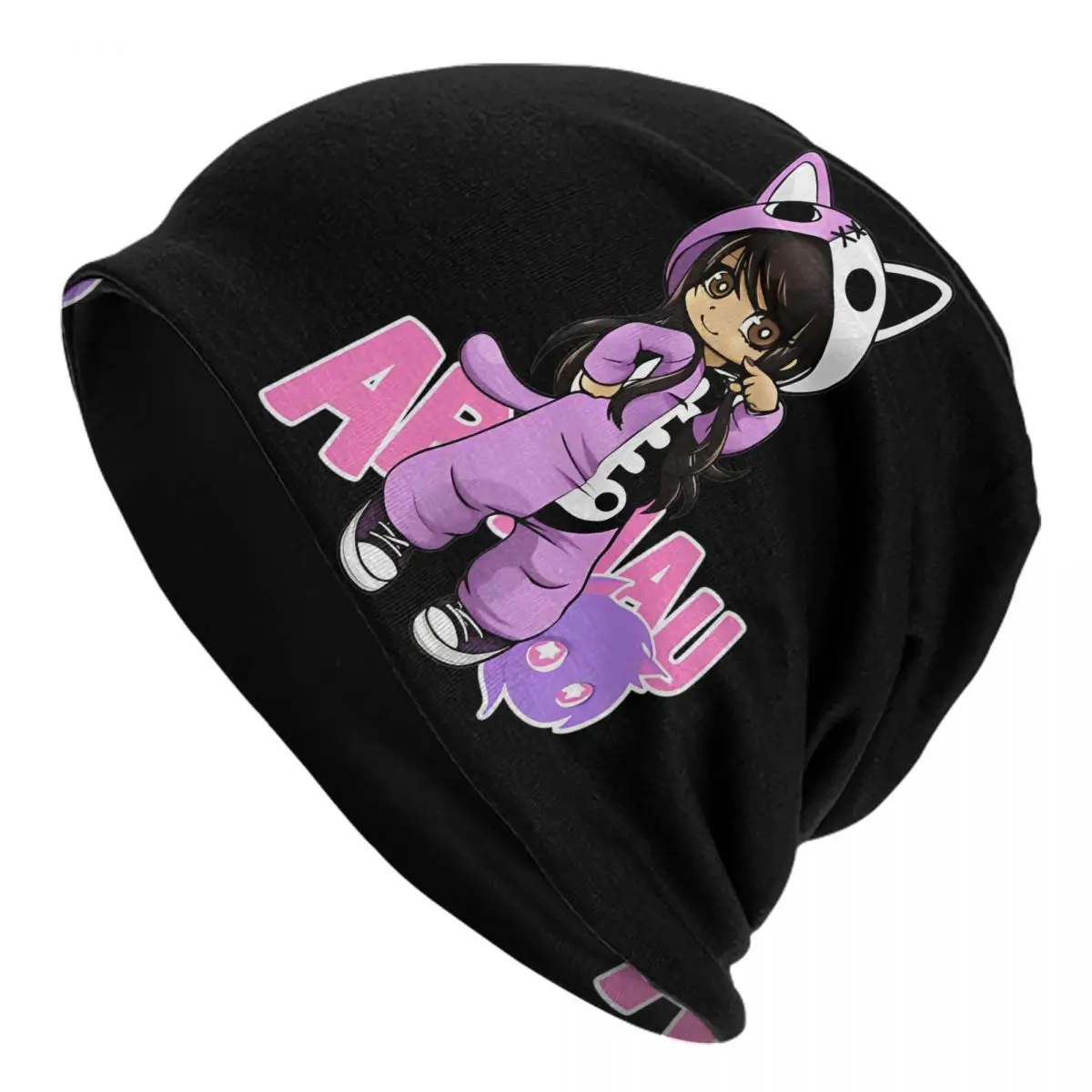 Kawaii Aphmau Cat Bonnet Hats Vintage Outdoor Cartoon Anime Skullies Beanies Hats Unisex Warm Dual-use Cap