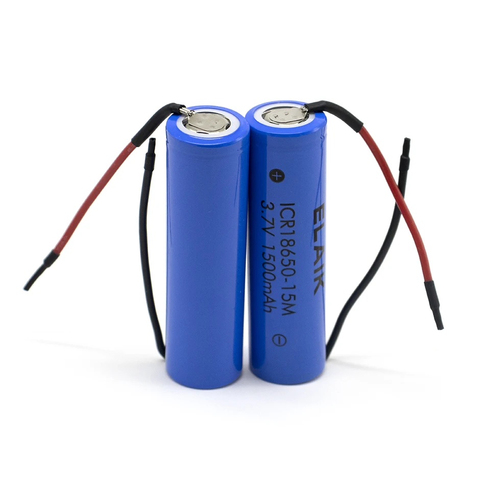 ICR18650 3.7V 1500mAh Energy storage rechargeable lithium battery for small flashlight battery Small fan battery 15m-Wiring