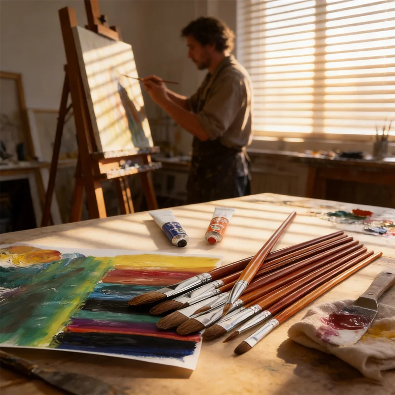 

Профессиональный набор кистей для масляной живописи из волос ласки, 12 шт., ручка в форме ореха с длинным березовым стержнем, идеально подходящая для акриловых проектов рисования