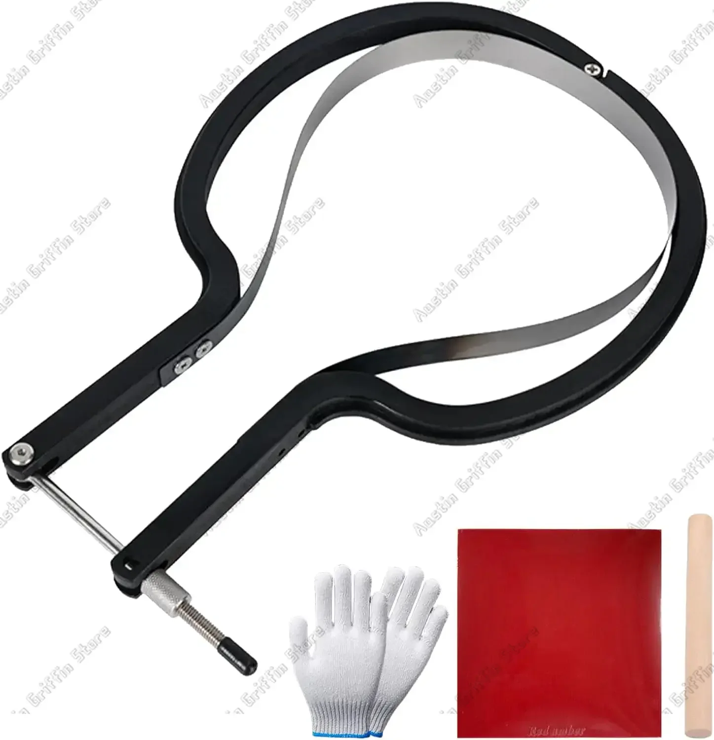 Table Tennis Rubber Cutter Kit - Adjustable Arc Bow Knife Design Fits All Racket Curves