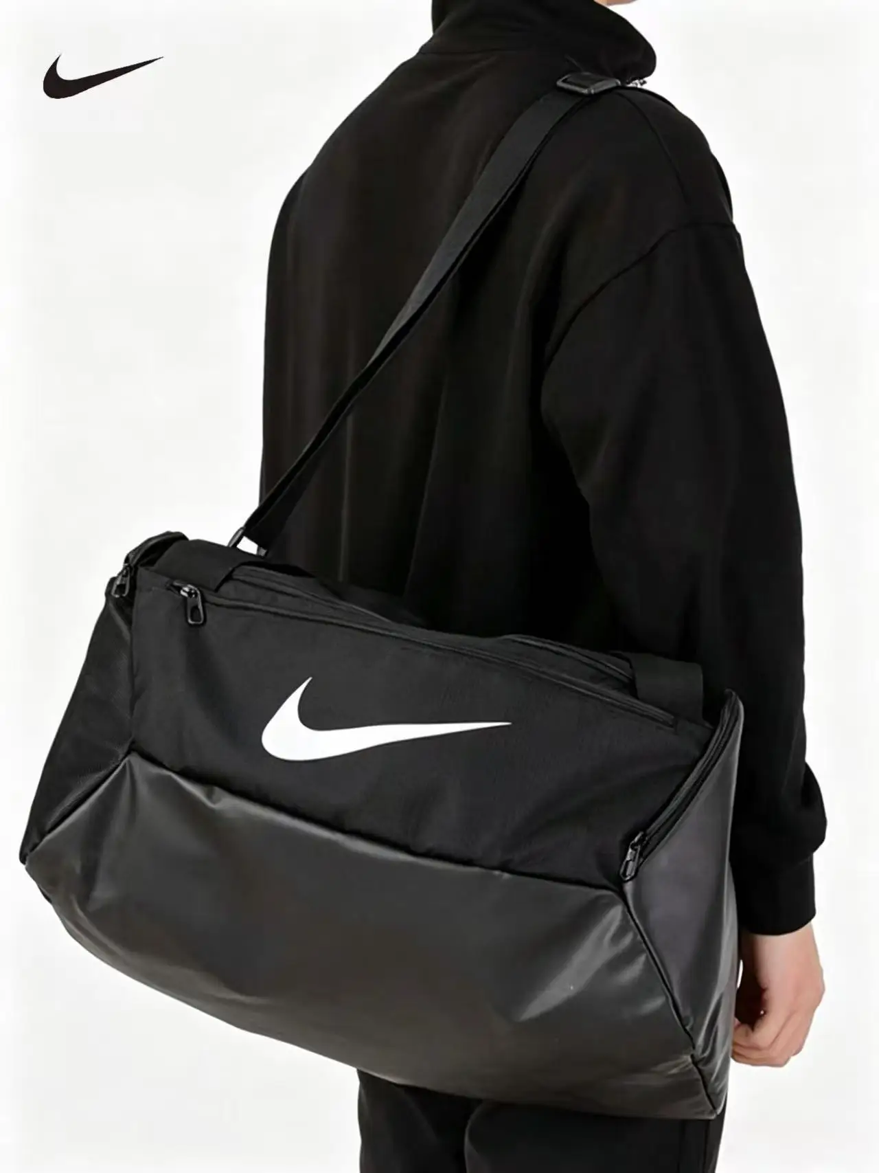 

NIKE Portable Barrel Duffel Bag Shoulder Crossbody Handbag Large Storage Gym Fitness Travel Barrel Bucket Bag DM3976-010