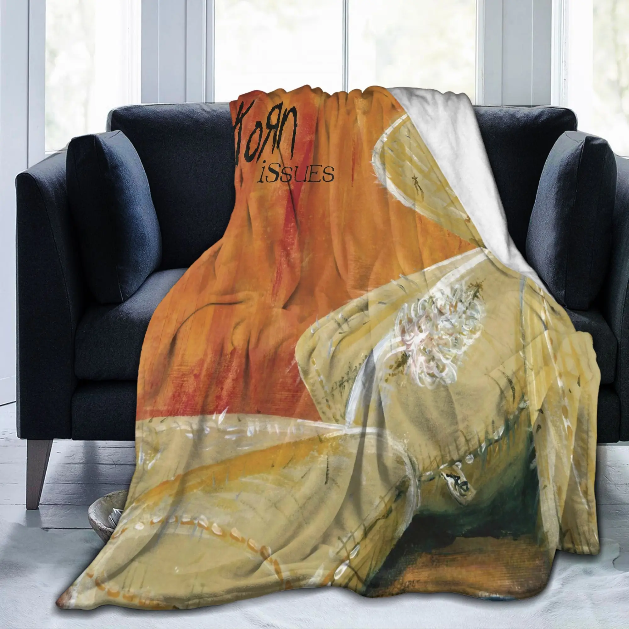 Korns Issues Velvet Throw Blanket Music Rock  Blankets for Sofa Travel Ultra-Soft Bedding Throws