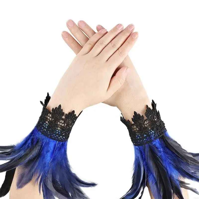 Collier gothique en plumes pour femmes filles, ras du cou en dentelle, accessoires Costume fête d'halloween, bijoux
