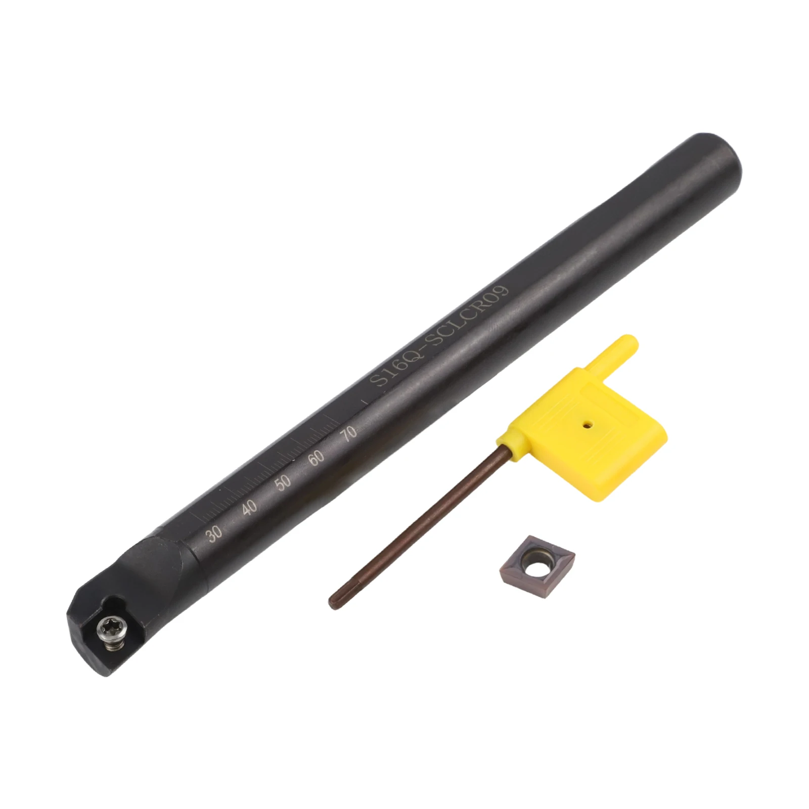 

S16QSCLCR09 Lathe Tool Holder with 16mm Diameter Shank and 10 Piece CCMT09T304 Cemented Carbide Blades for Boring Applications