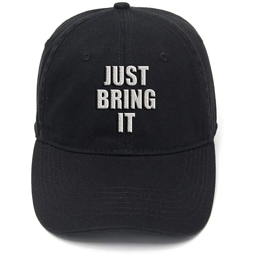 

Lyprerazy Just Bring it Washed Cotton Adjustable Men Women Unisex Hip Hop Cool Flock Printing Baseball Cap