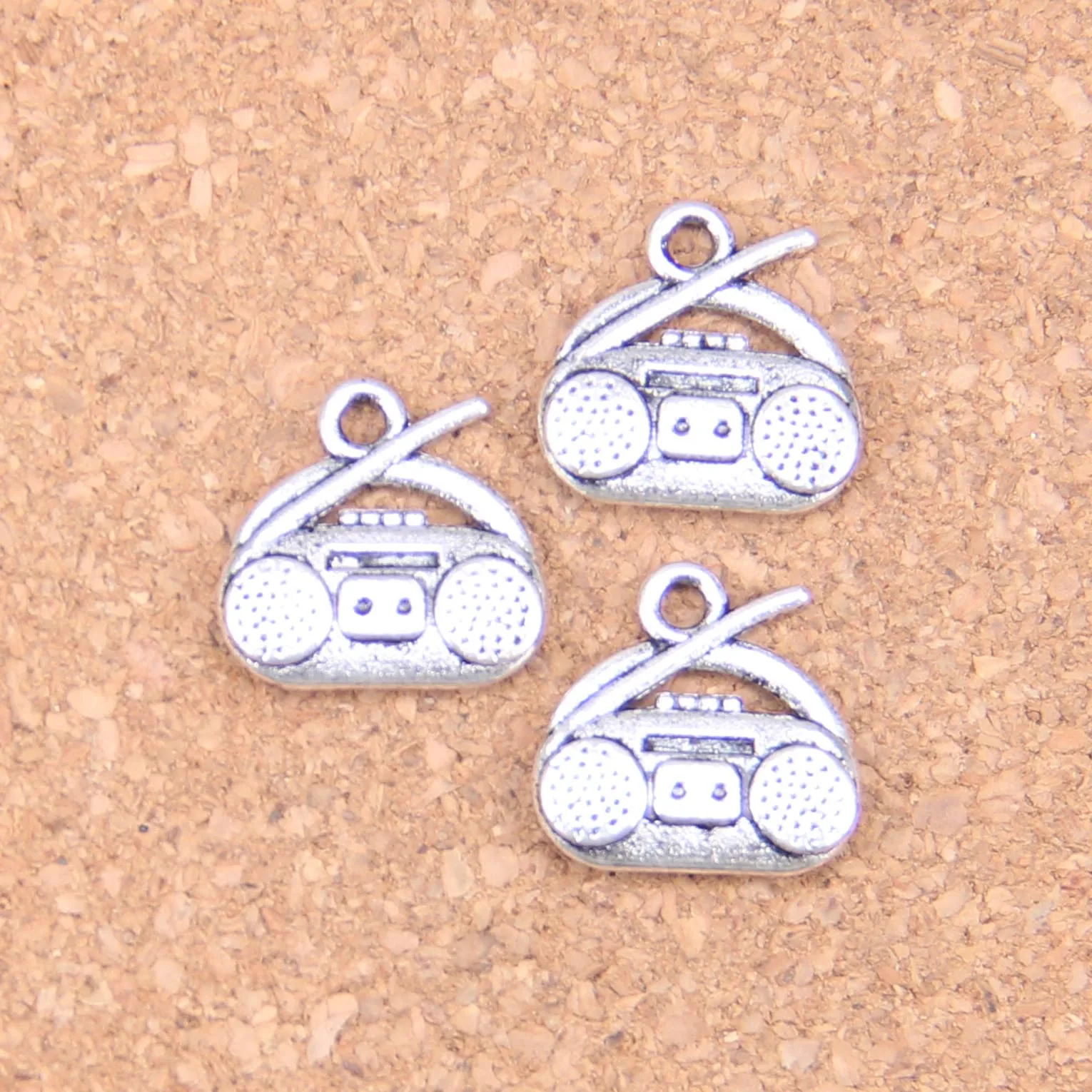 76pcs Charms Radio Retro Boombox 14x15mm Antique Pendants,Vintage Tibetan Silver Jewelry,DIY For Bracelet Necklace