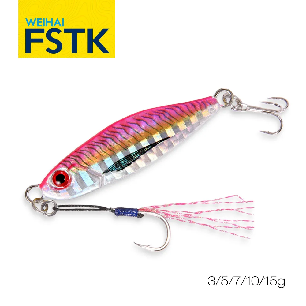 FSTK Micro Jig Lure Fishing Bait 3G 5G 7G 10G 15G Metal Cast Jigging Spoon Spinner Shore Casting Artificial Bait