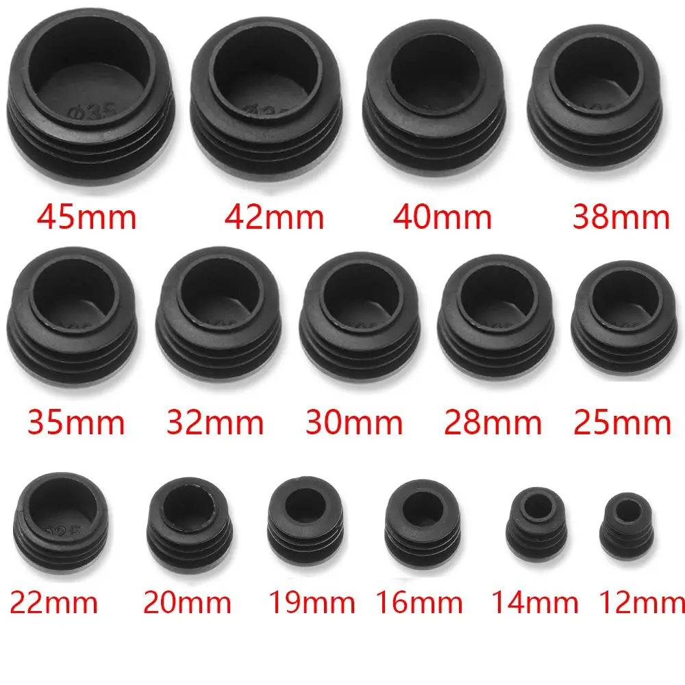 Round Plastic Plug Fencing Post Insert Furniture Foot Tubing End Cap Equipment Pipe Tube Cover Durable Chair Leg Insert Glides