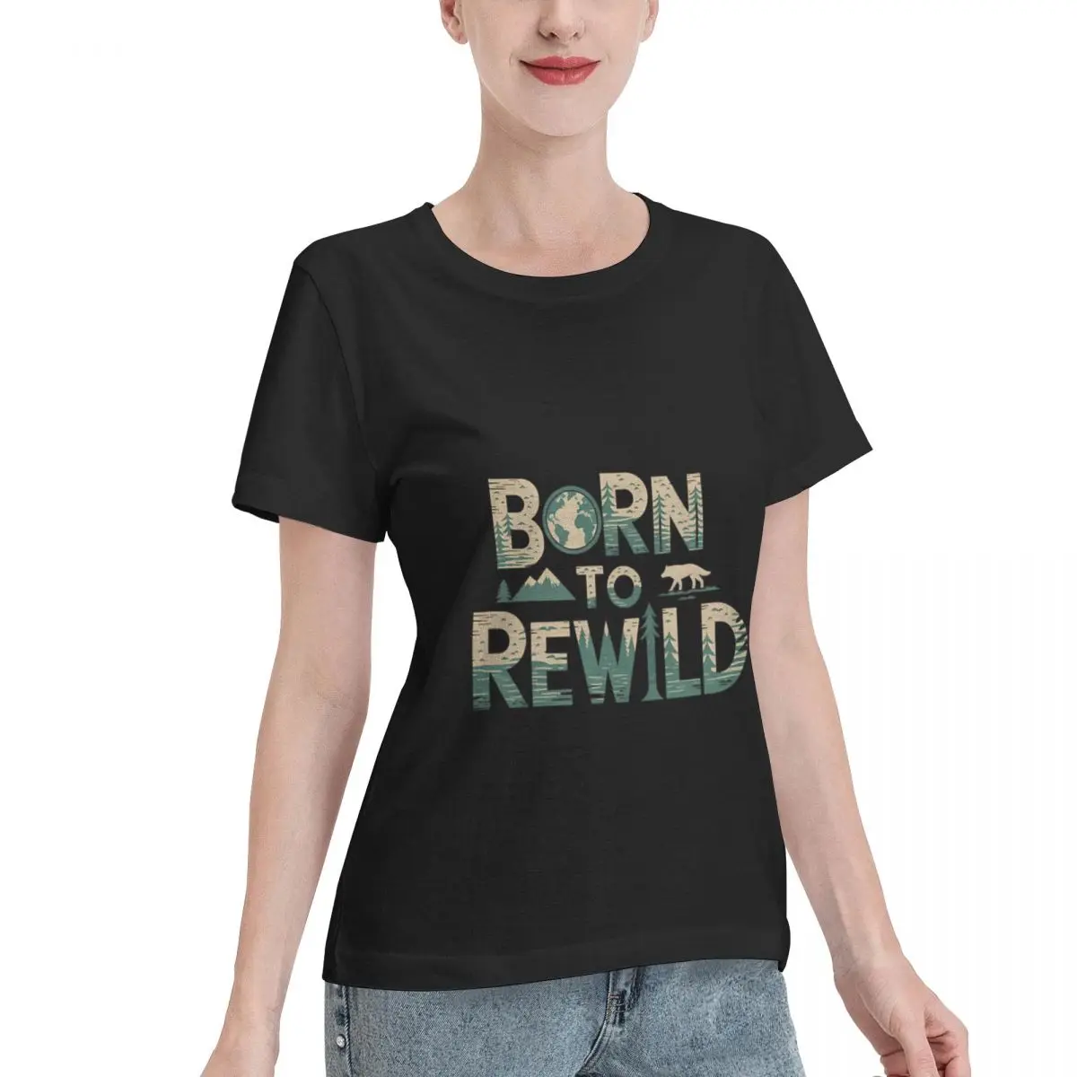 Wardrobe Essential Born To Rewild - Earth Day 2025 Women's T-shirt French Chic Women T-Shirt