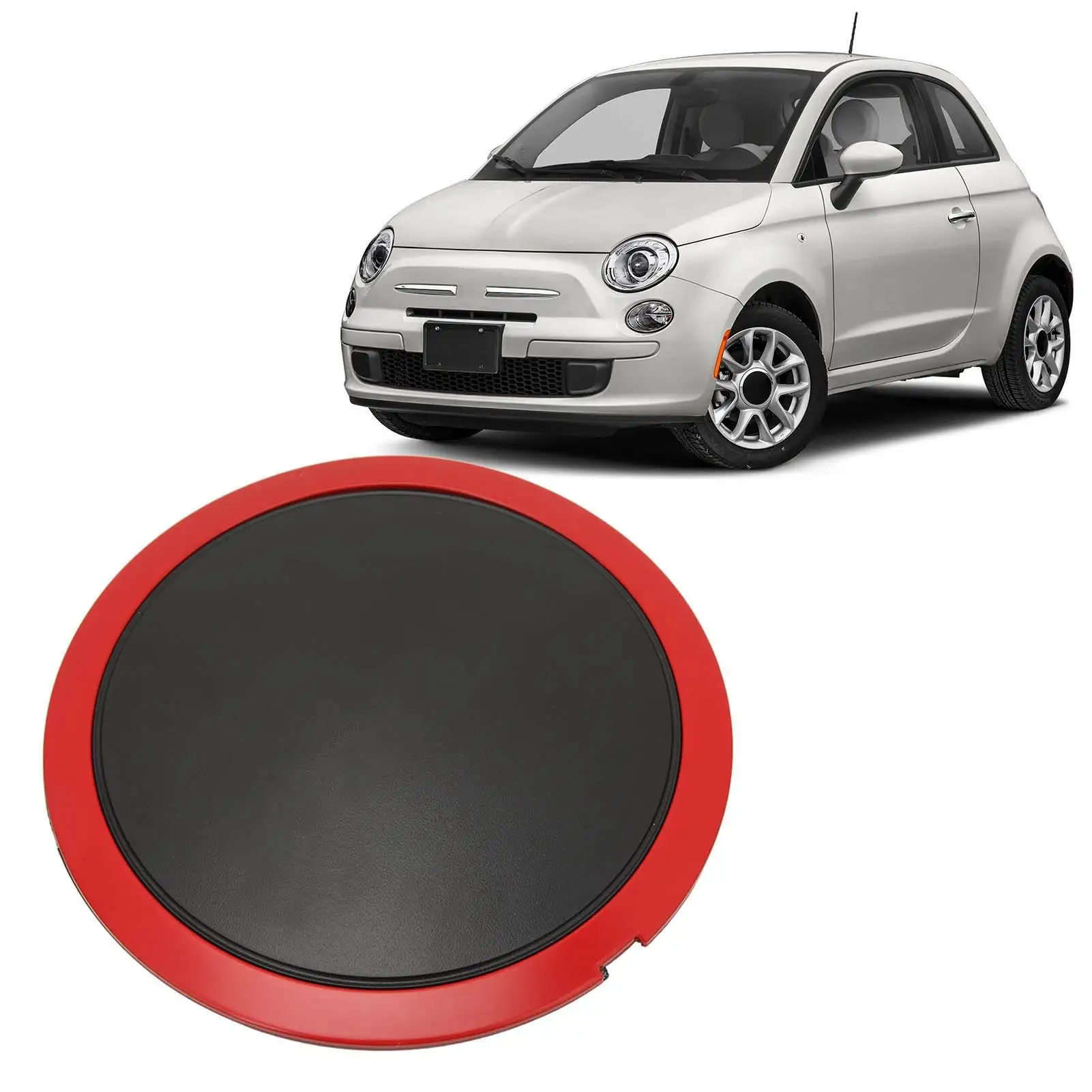 Hup de rueda central con embellecedor cromado, recambio de cubo de rueda resistente al calor para Fiat 500, estilo de coche, 68078419AC