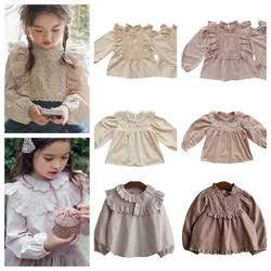 Kids Girls Blouse 2026 Toddler Girl Cute Lace Princess Shirts Children's Tops
