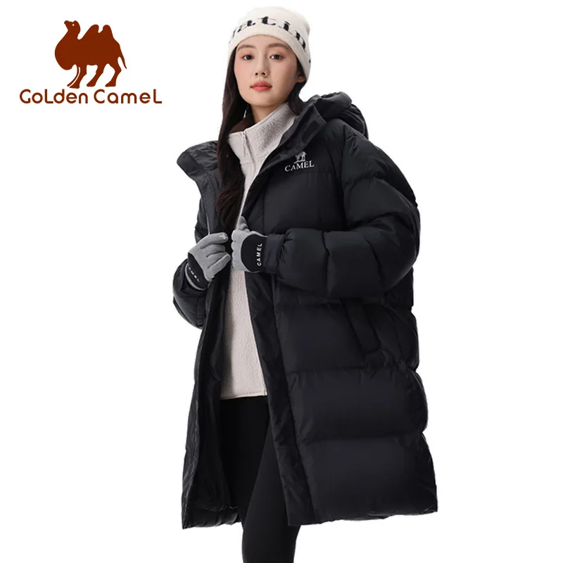 

GOLDEN CAMEL Women's downJackets Waterproof Mid-length Winter Clothes Lightweight Warm Hooded Duck Down jacket Coats 2025 New