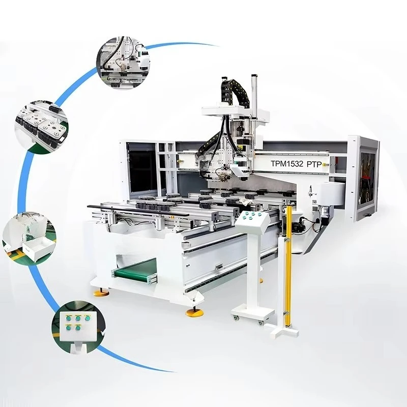 PTP CNC Machining Center Wood Drilling Wood Working Cnc Router Machine for MDF Furniture
