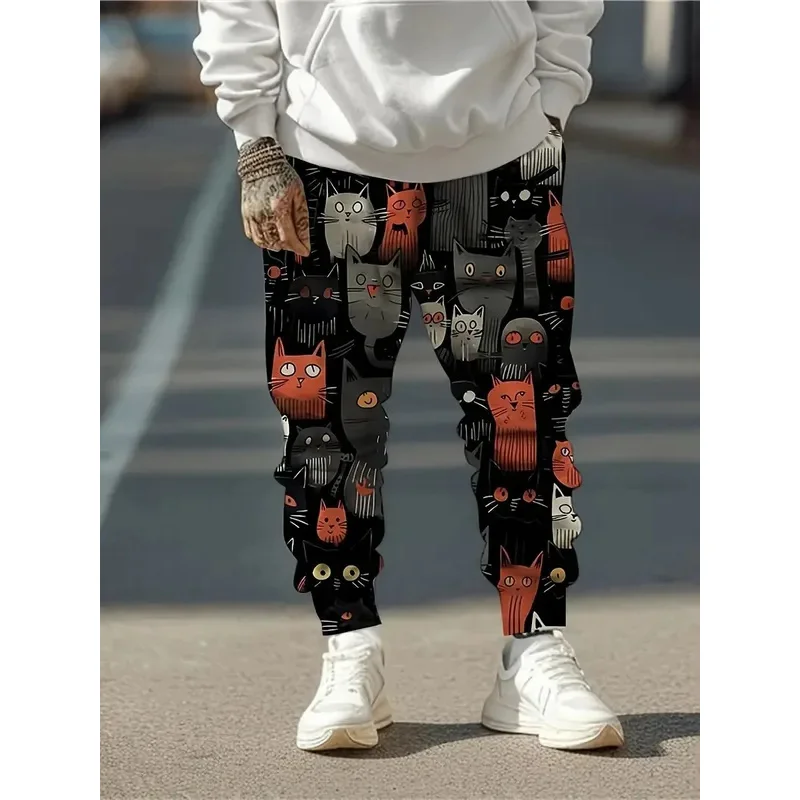 

The new men's trousers for the autumn of 2026 feature street sporty fashion with 3D cat prints that are soft and comfortable