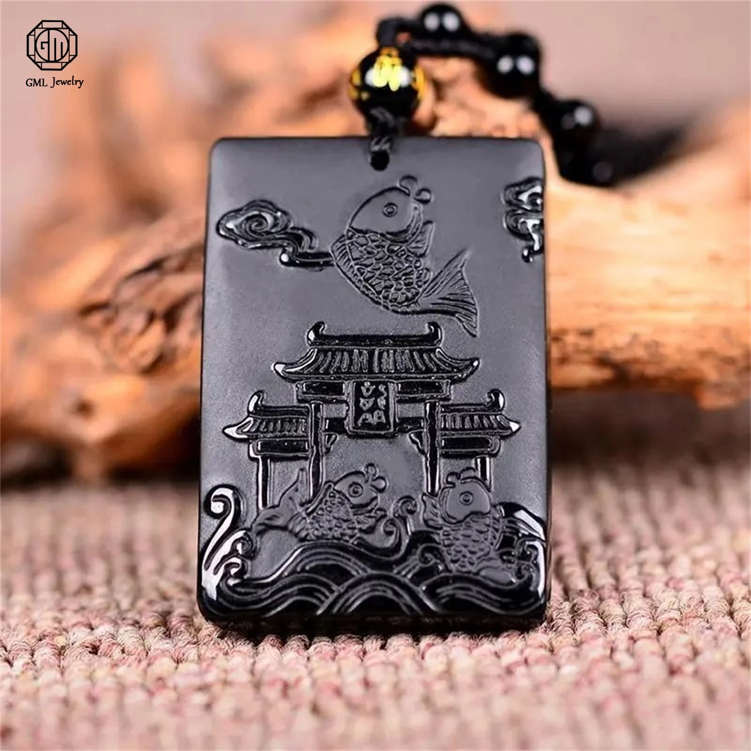 

Natural Obsidian Three Legged Toad Dragon Turtle Pendant Hand Carved Wealth Amulet Money Frog Fortune Unisex Hanging Necklace