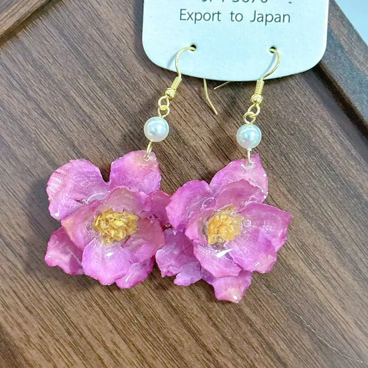 الرجعية بسيطة الأذن هوك زهرة حقيقية يقطر الغراء زهرة الأقراط