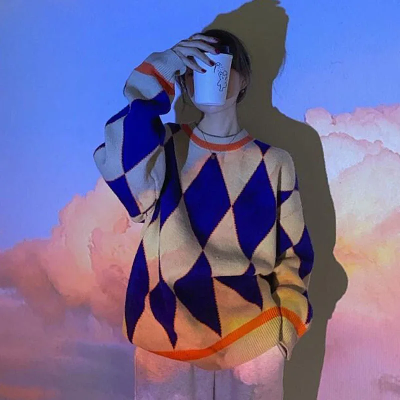 Pull à col rond pour femme, style occidental polyvalent, version coréenne paresseuse, haut pour femme, nouveau, automne et hiver