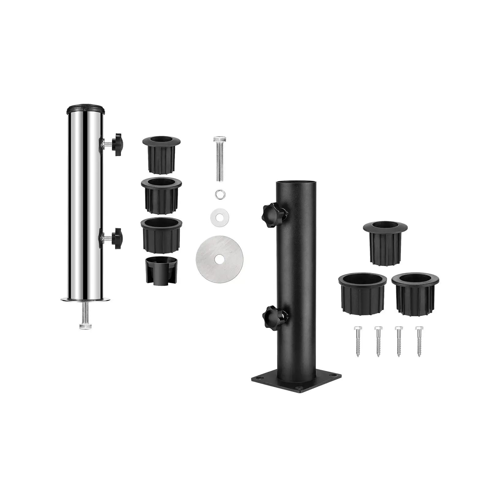 Umbrella Base Stand Tube Umbrella Mount Heavy Duty Umbrella Clamp Replacement Parasol Steel for Docks Lawn Yard Garden Backyard