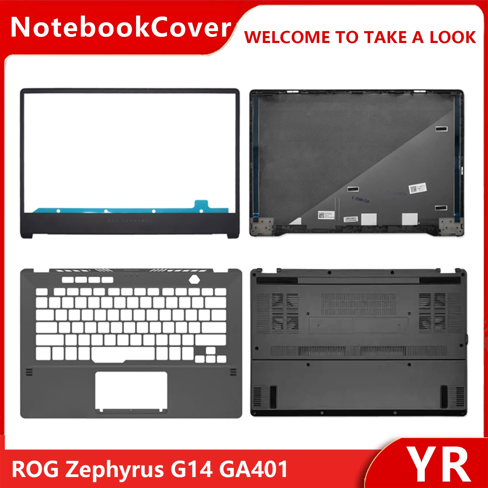 

New Screen Back Cover For ROG Zephyrus G14 GA401 Laptop LCD Back Top Cover Front Bezel Palmrest Upper Lower Bottom Case