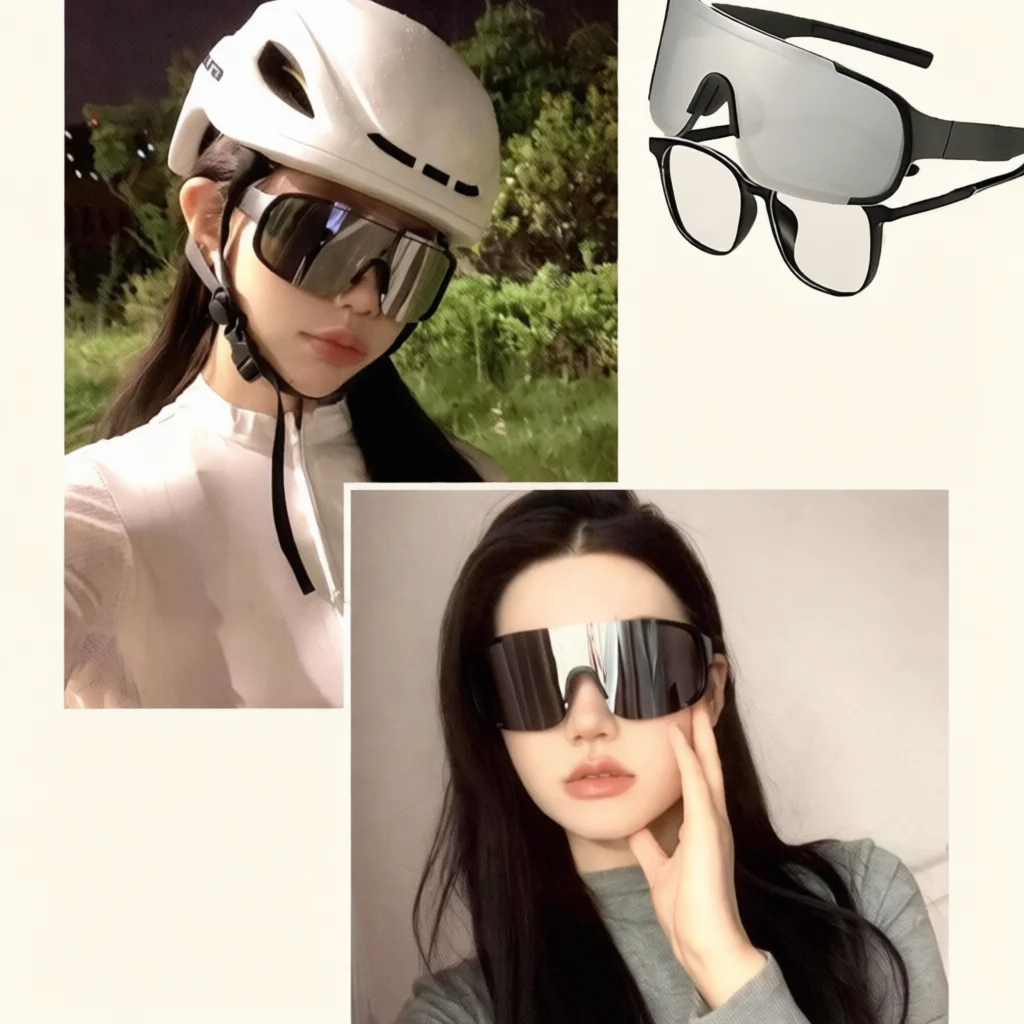 Professional Cycling Glasses Road Bike Sports Sunglasses Windproof Dustproof Oversized For Myopia Frame Outdoor Mountain Gear