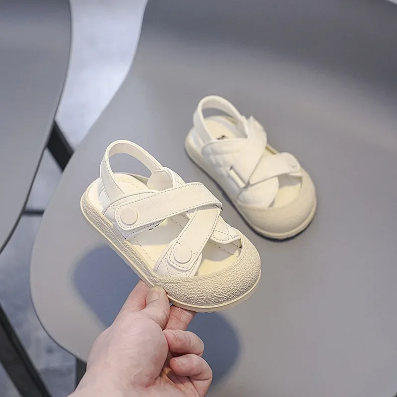 Summer Baby Girls Boys Sandals Children Beach Shoes Kids Casual Barefoot Sneakers Soft Sole Non-slip Anti-collision Infant Shoes