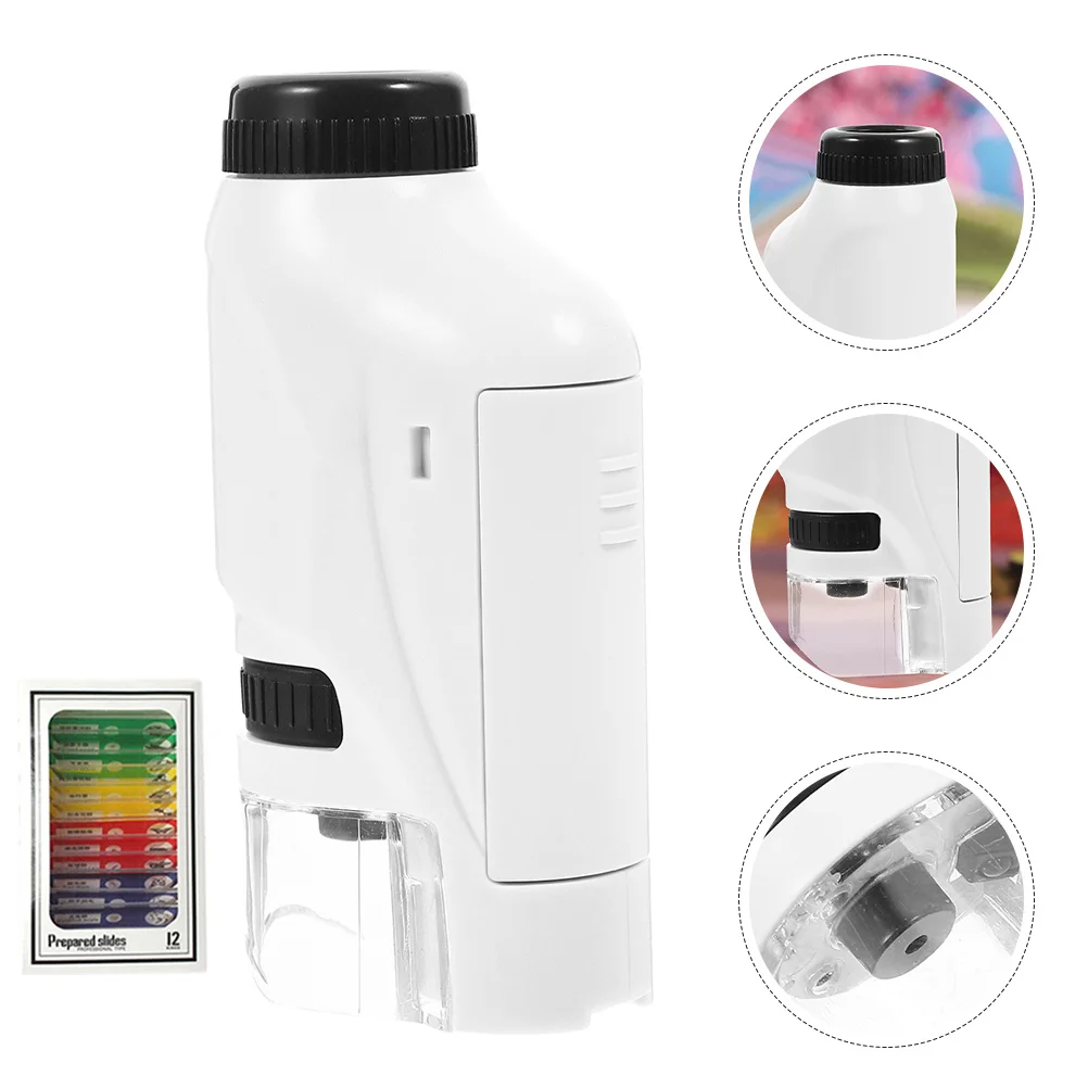 1 conjunto microscópio monocular portátil crianças ciência ferramenta educacional para crianças iniciante lupa biológica exploração ao ar livre