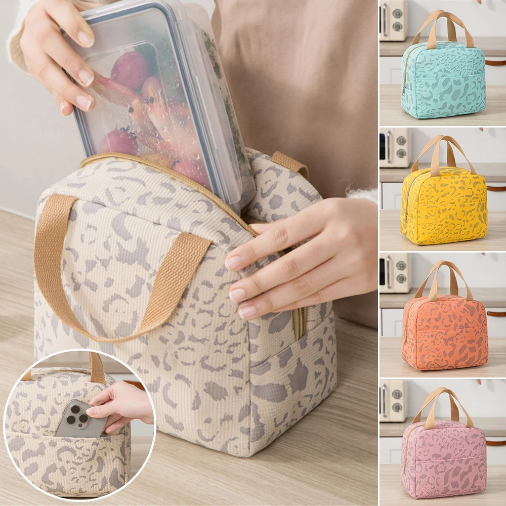 Portable Lunch Bag Women Men Thermal Insulated Lunch Box Tote Cooler Handbag Waterproof Bento Pouch Office Food Shoulder Bags