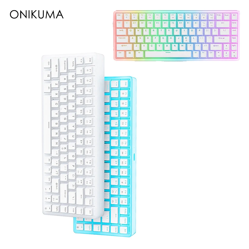 ONIKUMA Wired Mechanical Keyboard 84 Keys RGB Light All Keys Without Punch Gaming Office Keyboard for Desktop Computer Laptop PC