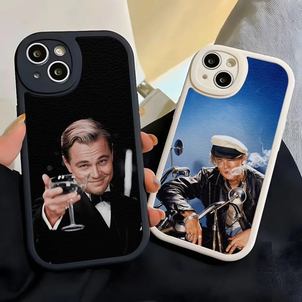 Star Leonardo DiCaprio Actor Phone Case For Iphone 15 14 Pro Max 13 12 11 Mini X Xr Xs 8 7 Puls Lambskin Silicone Cover