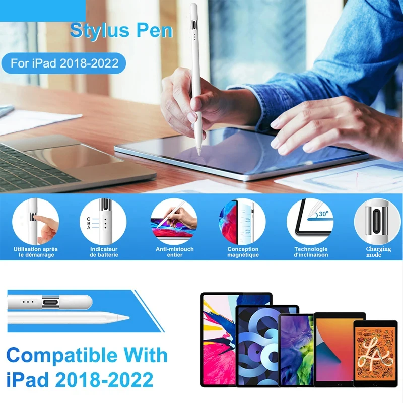 For Apple Pencil Palm Rejection For Apple Pencil 2 1 Stylus Pen iPad 2022 2021 2020 2019 Pro 11 12.9 Air 4 5 7 8 9 10th mini 5 6