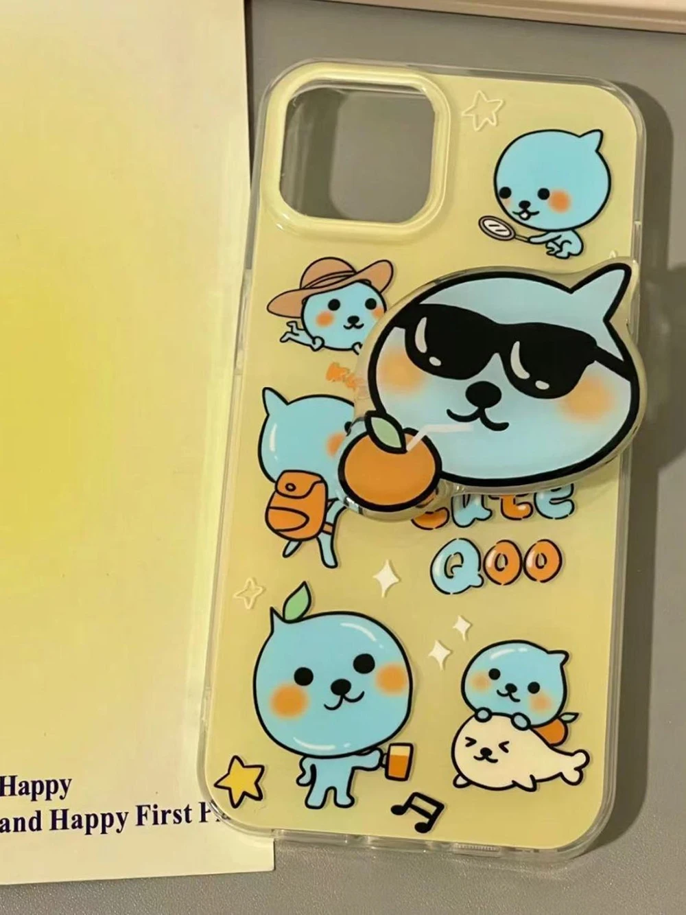 Super Cute Cartoon Qoo Phone Case Orange Juice Qoo Kawaii Case Suit for Iphone 15 14 13 12 11 7 8 X Xs Cute Girls Students Case